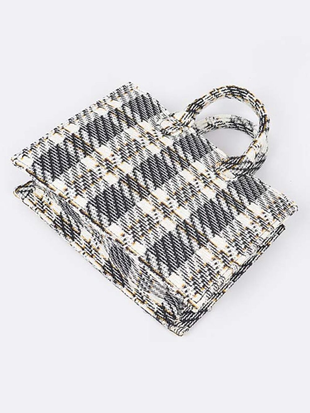 JUST REDUCED 🚨 Tweed Plaid Medium Tote ✨ Chic Structured Crossbody - Picture 6 of 10